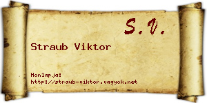 Straub Viktor névjegykártya